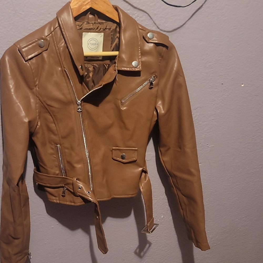 Topshop Tan Leather Jacket